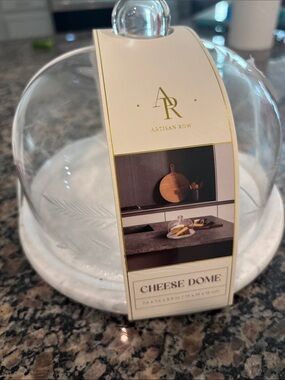 Artisan White Marble & Glass Cheese Dome